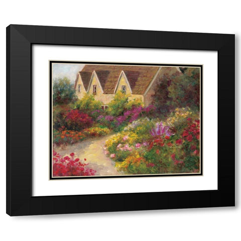English Garden Black Modern Wood Framed Art Print with Double Matting by Bailey, Carol