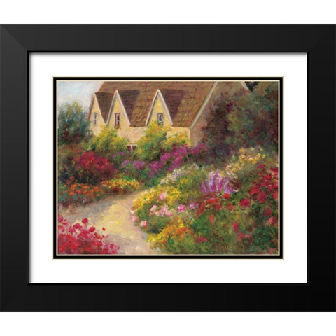 English Garden Black Modern Wood Framed Art Print with Double Matting by Bailey, Carol