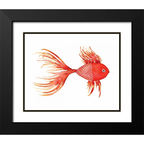 Deep Sea Red Fish Black Modern Wood Framed Art Print with Double Matting by Berrenson, Sara