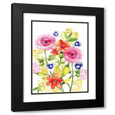 Rose Rhapsody I Black Modern Wood Framed Art Print with Double Matting by Berrenson, Sara