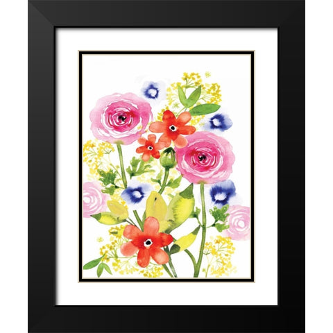 Rose Rhapsody I Black Modern Wood Framed Art Print with Double Matting by Berrenson, Sara