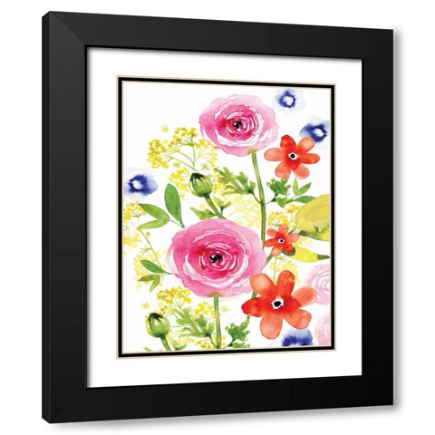 Rose Rhapsody II Black Modern Wood Framed Art Print with Double Matting by Berrenson, Sara