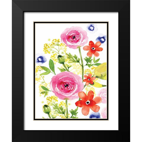 Rose Rhapsody II Black Modern Wood Framed Art Print with Double Matting by Berrenson, Sara
