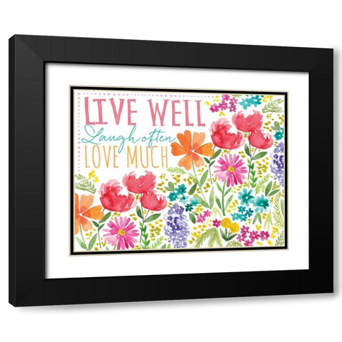 Live Well Black Modern Wood Framed Art Print with Double Matting by Berrenson, Sara