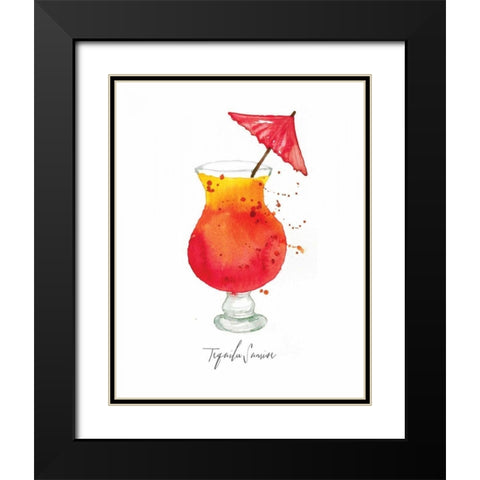 Tequila Sunrise Black Modern Wood Framed Art Print with Double Matting by Berrenson, Sara