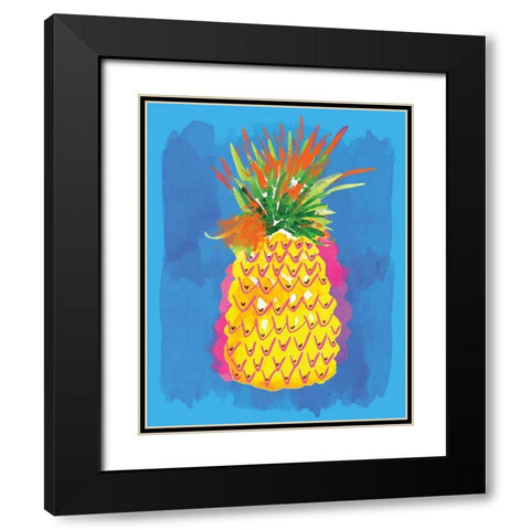 Pineapple Black Modern Wood Framed Art Print with Double Matting by Berrenson, Sara
