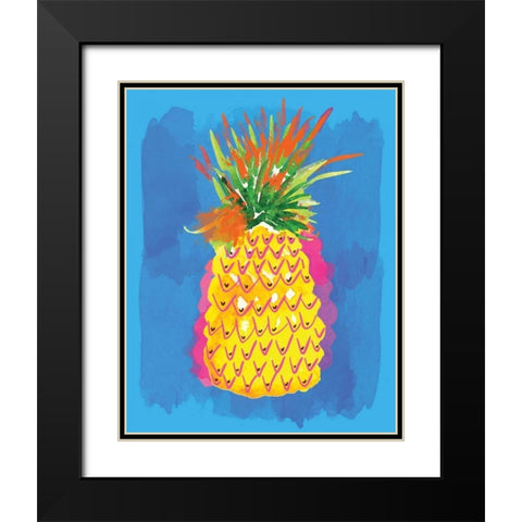 Pineapple Black Modern Wood Framed Art Print with Double Matting by Berrenson, Sara