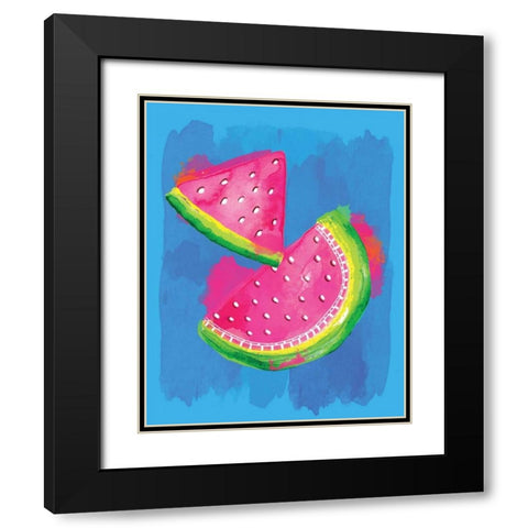 Watermelon Black Modern Wood Framed Art Print with Double Matting by Berrenson, Sara