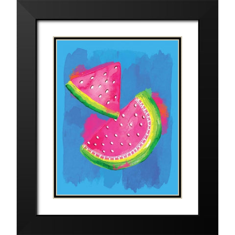 Watermelon Black Modern Wood Framed Art Print with Double Matting by Berrenson, Sara