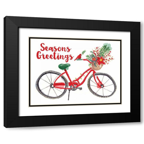Christmas Bike Black Modern Wood Framed Art Print with Double Matting by Berrenson, Sara