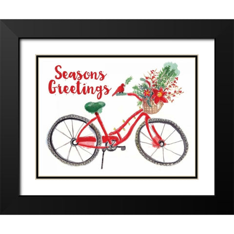 Christmas Bike Black Modern Wood Framed Art Print with Double Matting by Berrenson, Sara
