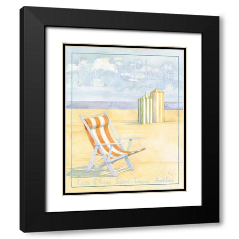 Sur la Plage Black Modern Wood Framed Art Print with Double Matting by Brent, Paul