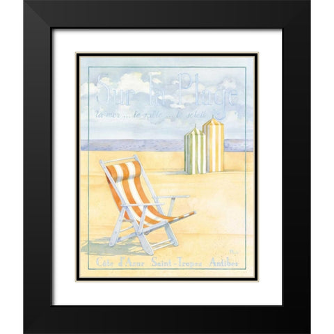 Sur la Plage Black Modern Wood Framed Art Print with Double Matting by Brent, Paul