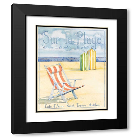 Sur la Plage Black Modern Wood Framed Art Print with Double Matting by Brent, Paul