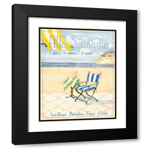 Alla Spiaggia Black Modern Wood Framed Art Print with Double Matting by Brent, Paul