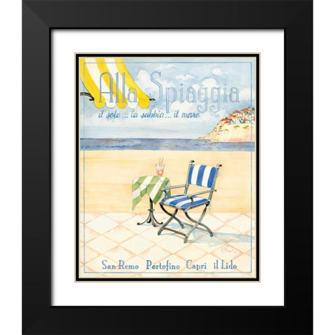 Alla Spiaggia Black Modern Wood Framed Art Print with Double Matting by Brent, Paul