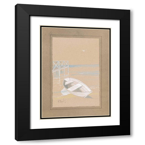 White Dinghy Black Modern Wood Framed Art Print with Double Matting by Brent, Paul