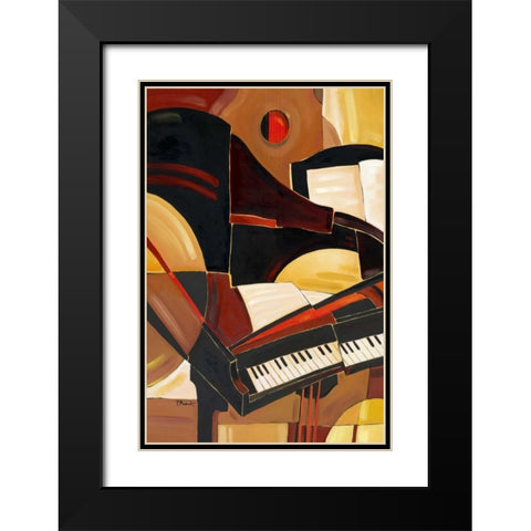 Abstract Piano Black Modern Wood Framed Art Print with Double Matting by Brent, Paul