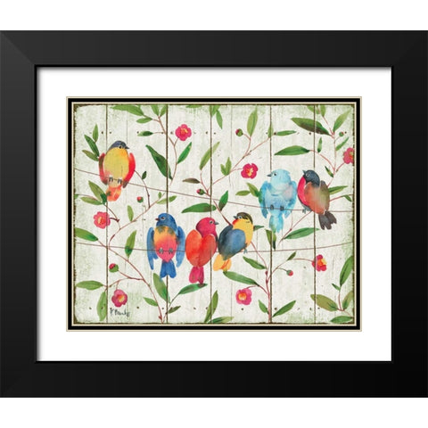 Perched Birds Black Modern Wood Framed Art Print with Double Matting by Brent, Paul