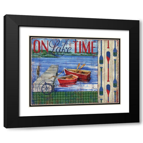 Lake Time I Black Modern Wood Framed Art Print with Double Matting by Brent, Paul