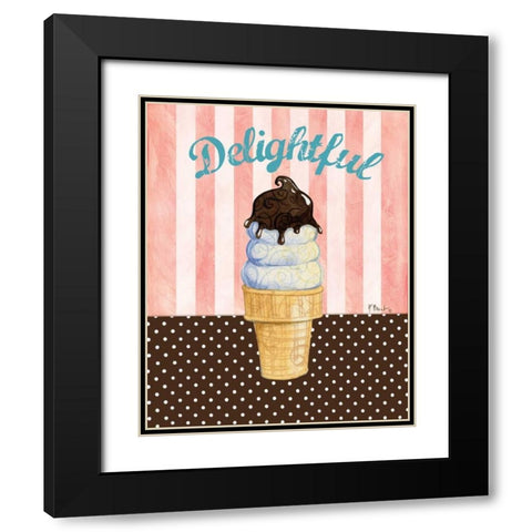 Ice Cream Shoppe IV Black Modern Wood Framed Art Print with Double Matting by Brent, Paul