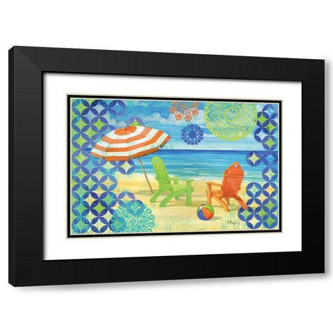 Geo Beach III Black Modern Wood Framed Art Print with Double Matting by Brent, Paul