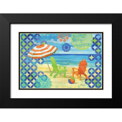 Geo Beach III Black Modern Wood Framed Art Print with Double Matting by Brent, Paul