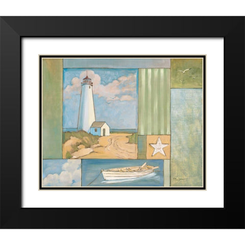 Lighthouse Collage I Black Modern Wood Framed Art Print with Double Matting by Brent, Paul