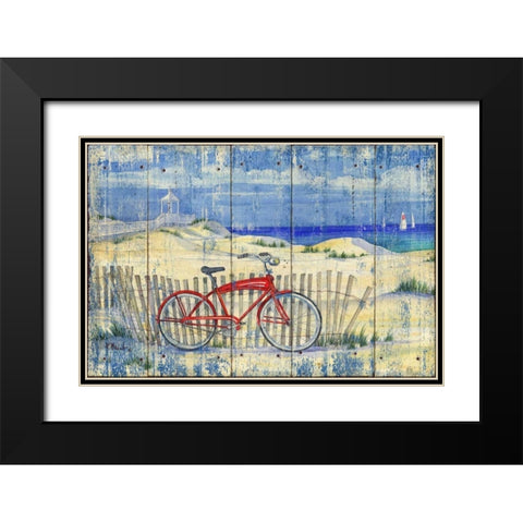 Red Beach Cruiser Black Modern Wood Framed Art Print with Double Matting by Brent, Paul