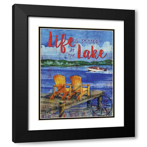 Lake Time Vertical II Black Modern Wood Framed Art Print with Double Matting by Brent, Paul