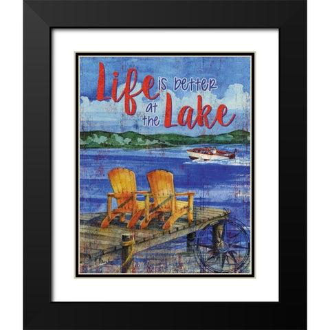 Lake Time Vertical II Black Modern Wood Framed Art Print with Double Matting by Brent, Paul