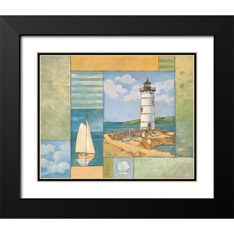 Lighthouse Collage II Black Modern Wood Framed Art Print with Double Matting by Brent, Paul
