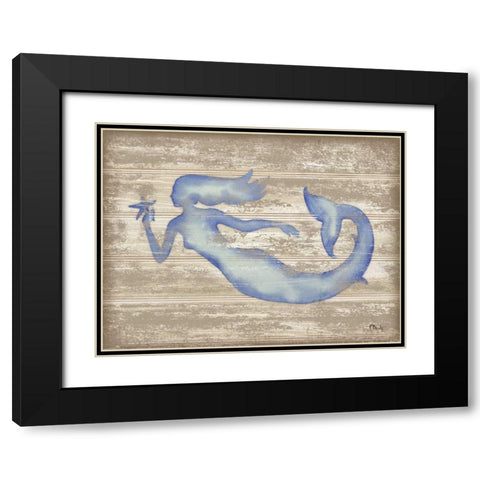 Providence Mermaid Black Modern Wood Framed Art Print with Double Matting by Brent, Paul
