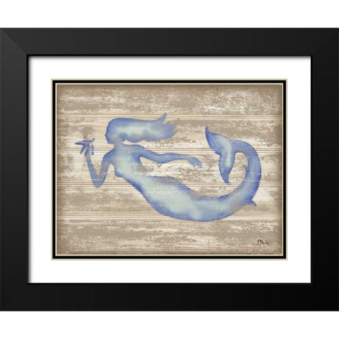 Providence Mermaid Black Modern Wood Framed Art Print with Double Matting by Brent, Paul