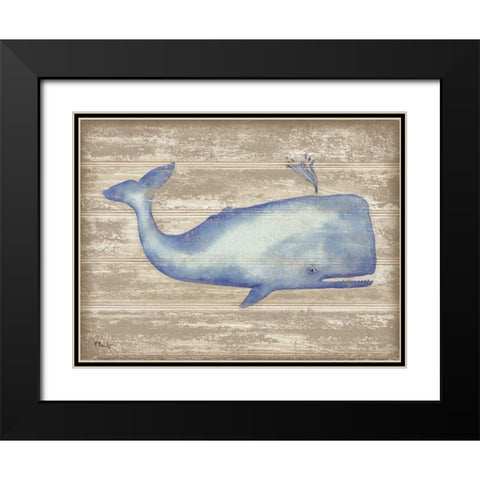 Providence Whale Black Modern Wood Framed Art Print with Double Matting by Brent, Paul
