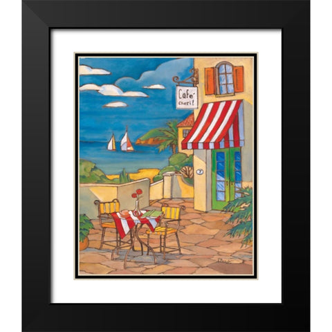 Cafe Cheri Black Modern Wood Framed Art Print with Double Matting by Brent, Paul