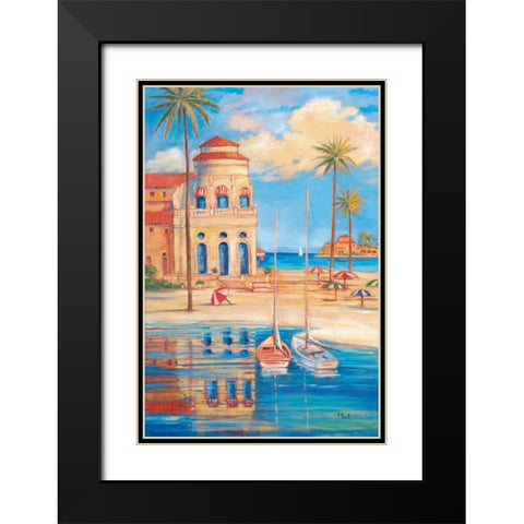 Beach Club I Black Modern Wood Framed Art Print with Double Matting by Brent, Paul