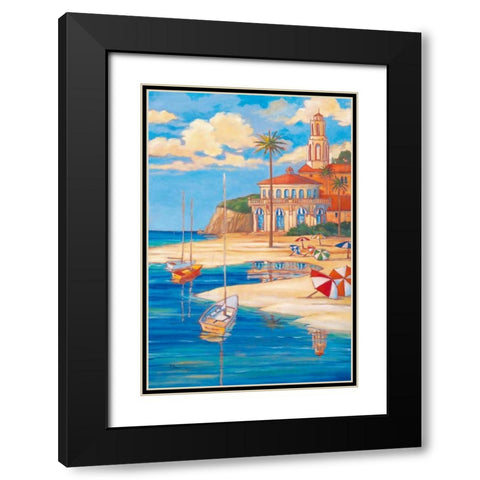 Beach Club II Black Modern Wood Framed Art Print with Double Matting by Brent, Paul