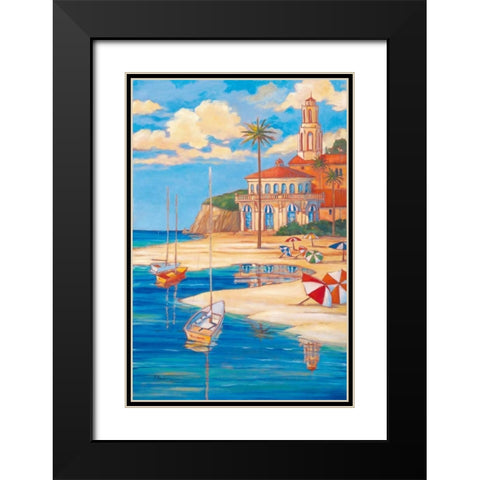 Beach Club II Black Modern Wood Framed Art Print with Double Matting by Brent, Paul