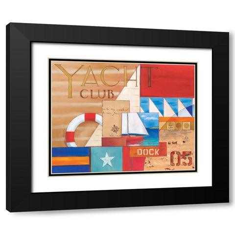 Portofino Collage I Black Modern Wood Framed Art Print with Double Matting by Brent, Paul