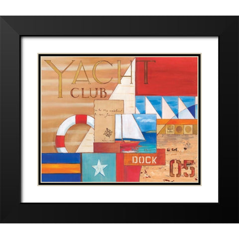 Portofino Collage I Black Modern Wood Framed Art Print with Double Matting by Brent, Paul
