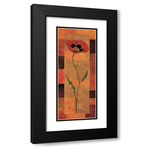Goa Poppy Panel I Black Modern Wood Framed Art Print with Double Matting by Brent, Paul