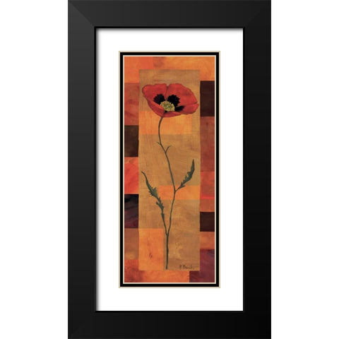 Goa Poppy Panel I Black Modern Wood Framed Art Print with Double Matting by Brent, Paul