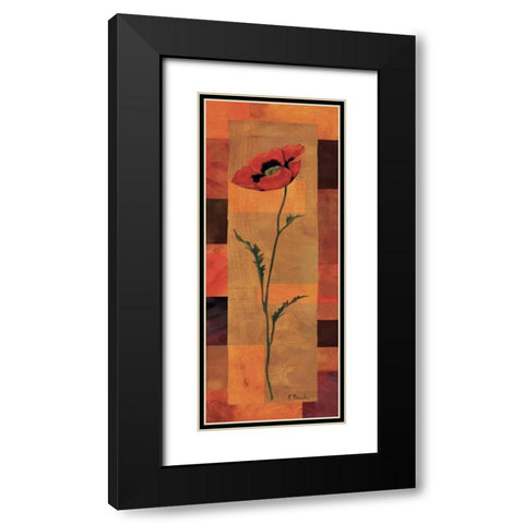 Goa Poppy Panel II Black Modern Wood Framed Art Print with Double Matting by Brent, Paul