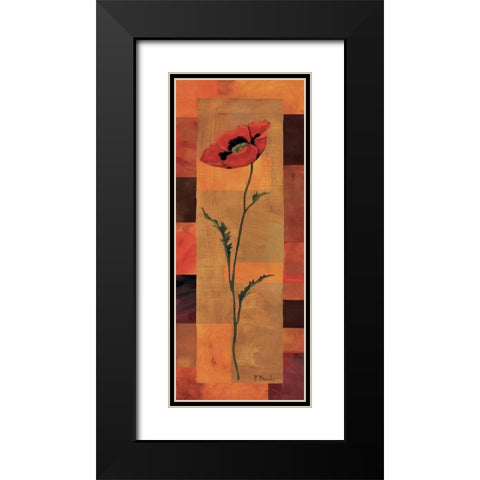 Goa Poppy Panel II Black Modern Wood Framed Art Print with Double Matting by Brent, Paul