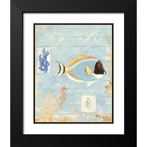 Aquatic Black Modern Wood Framed Art Print with Double Matting by Brent, Paul