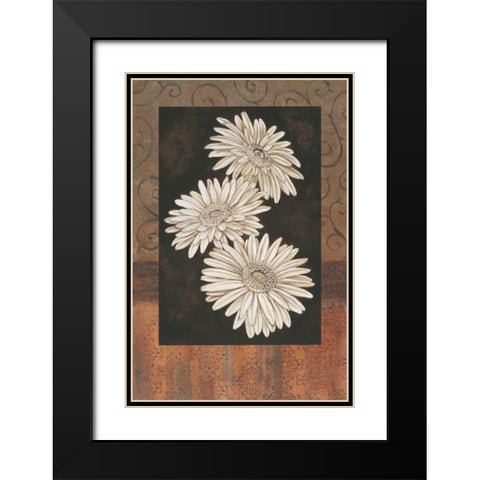 Santorini Daisies Black Modern Wood Framed Art Print with Double Matting by Brent, Paul
