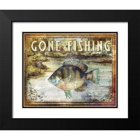 Gone Fishing Black Modern Wood Framed Art Print with Double Matting by Brent, Paul
