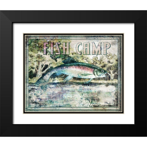 Fish Camp Black Modern Wood Framed Art Print with Double Matting by Brent, Paul
