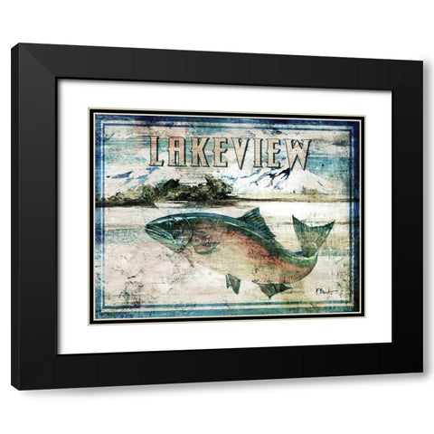 Lakeview Black Modern Wood Framed Art Print with Double Matting by Brent, Paul
